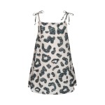 Sukienka wiązana letnia muślinowa biała w szare cętki Dear Sophie 