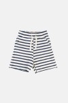 Krótkie spodenki bawełniane Mare białe w czarne paski Minikid