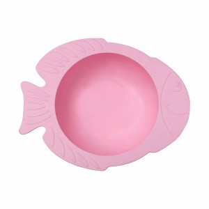 Silikonowa miseczka z przyssawką, Różowa Rybka Kidodo
