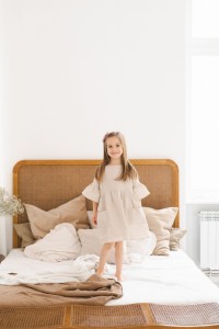 Sukienka lniana naturalna Nimbou x Nola&Frank