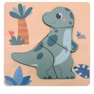 Drewniane puzzle dinozaur zielony Joueco