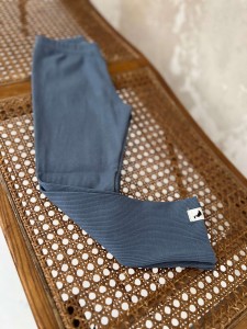 Leginsy niemowlęce prążek bawełniane niebieskie Nimbou