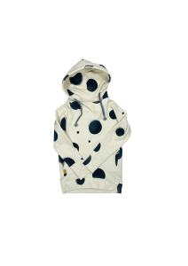 Bluza tunika bawełniana z kapturem księżyce biała Piudime