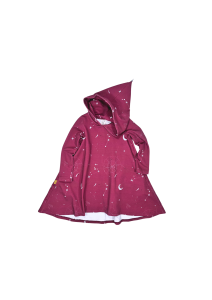 Sukienka bawełniana z kapturem Konstelacje czerwona Piudime