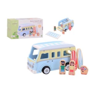 Drewniany camper bus w stylu retro Joueco