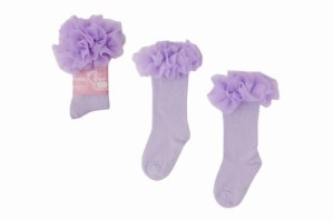 Podkolanówki bawełniane z falbanką Tutu fiołek Mama's Feet