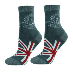 Skarpetki młodzieżowe bawełniane Londyn szare Krebo
