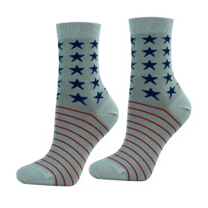 Skarpetki młodzieżowe bawełniane szare w gwiazdy Krebo