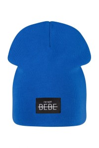 Czapka beanie prążek niebieska I'm not bebe