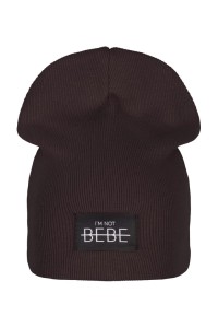 Czapka beanie prążek brązowa I'm not bebe