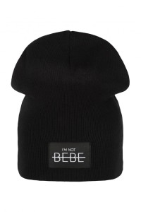 Czapka beanie prążek czarna I'm not bebe