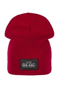 Czapka beanie prążek bordowa I'm not bebe