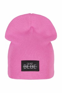 Czapka beanie prążek różowa I'm not bebe