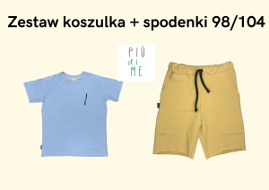 Koszulka niebieska i spodenki żółte rozmiar 98/104 Piudime